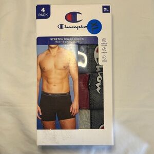 Champion Men's Boxer Briefs 4-Pack - Black, Gray, Red